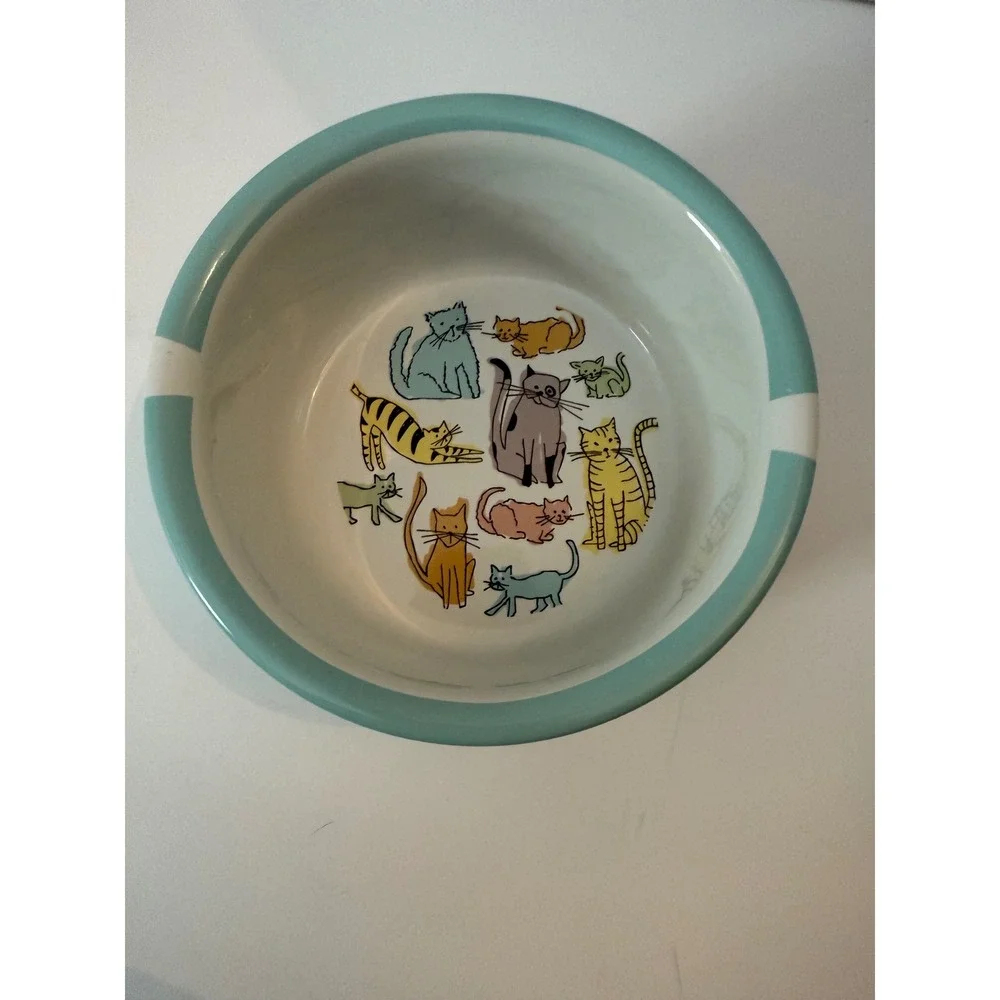 Ceramic Stoneware Bowl Cat Kitten Whimsical Dishwasher Microwave Safe